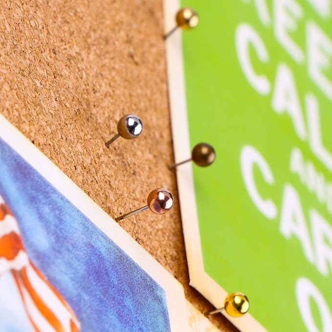 Yalis Push Pins Map Tacks 1/8-Inch Metallic Color Beads Head Marking Pins, 6 Colors, 360-count-DeskLoop Office