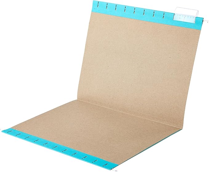Amazon Basics Hanging File Folders, Letter Size, Aqua, 25-Pack-DeskLoop Office