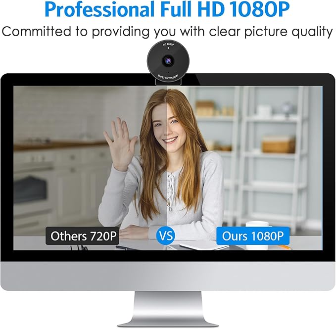EMEET C950 Webcam for PC, 1080P Webcam with Microphone&Privacy Cover, Auto Light Correction, 70° FOV for Personal Use, Plug&Play Web Cam Protect Data, Perfect for Office Professionals&Remote Workers-DeskLoop Office