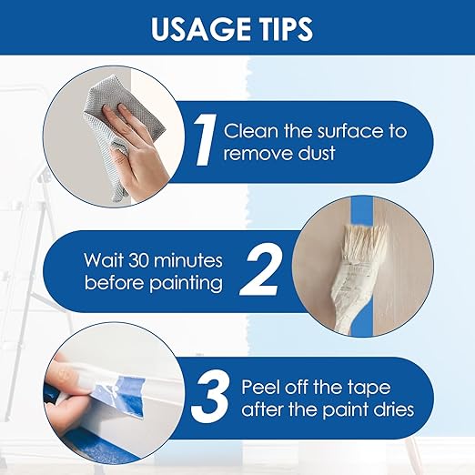 48 Rolls Blue Painters Tape Bulk 1 Inch, Paint Tape 0.94In× 55 Yards, Upgrade Masking Painter's Tape for Walls Painting Car Crafts Home UV Resistant, Total 2640 Yards-DeskLoop Office