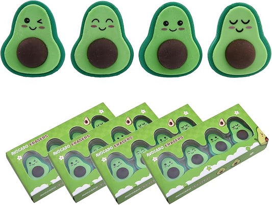 16Pcs Avocado Erasers for Kids Bulk, Kawaii Cute Novelty Fruit Eraser for School Classroom Supplies Party Favors-DeskLoop Office