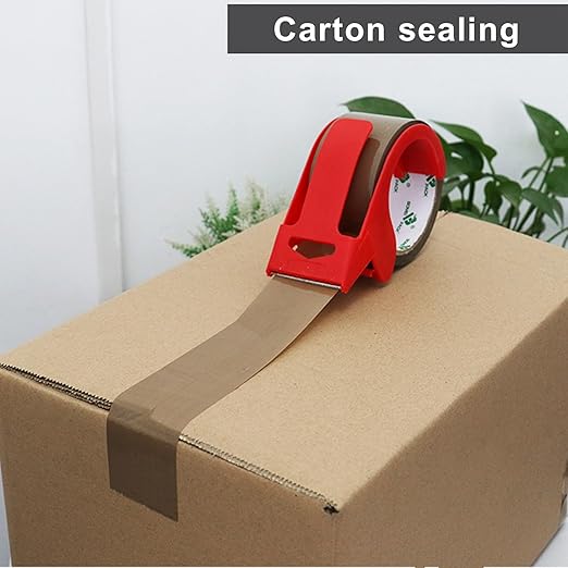 BOMEI PACK 72Rolls Brown Packing Tape with Dispenser, Bulk Box Packing Tape Rolls for Packaging, Shipping and Moving, 2.4Mil 1.88 Inch x 60 Yard-DeskLoop Office