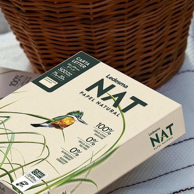 Letter Size (8.5"x11") Natural Sugarcane Pulp Printer Paper, For All Office And Photocopy Printers, Designs, Crafts (3 Reams (1500 Sheets))-DeskLoop Office