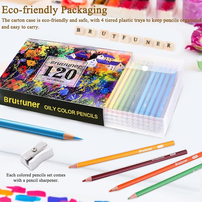LBW Colored Pencils Oil Pencils Soft Core Color Pencil Set Drawing Pencil Ideal for Adult Coloring Books Kids Artists Beginners (120)-DeskLoop Office