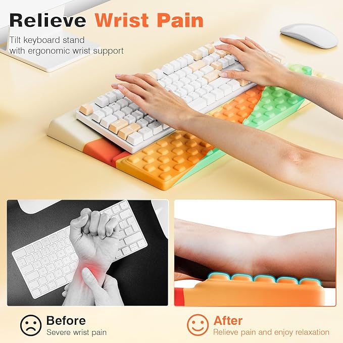 Ospelelf Keyboard Wrist Rest Comfortable Ergonomic Keyboard Stand Riser Holder Pad for Office Home-DeskLoop Office