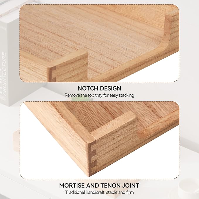 Kirigen Wood Letter-Size Tray Single-Tier (TP-NA)- Wooden Tones Collection Front-Load Documents Tray for Office Desktop Organizer - Desk Magazine, File, Folder, Paper Holder Natural-DeskLoop Office