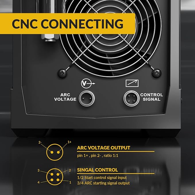 GZ GUOZHI CNC Plasma Cutter, 55 Amp Non-HF Non-Touch Pilot Arc, THC Torch Height Control Enabled, Dual Voltage 110V/220V Digital Plasma Cutter Machine-DeskLoop Office