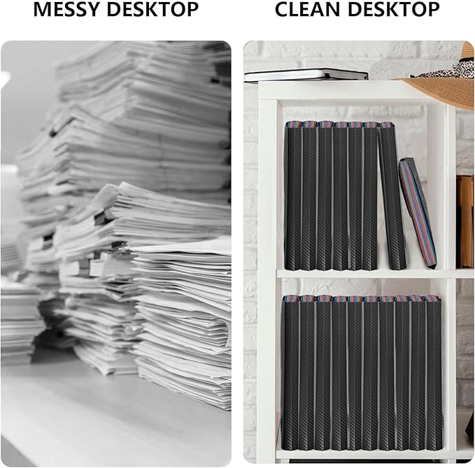 14 PCS Office Accordion File Organizer Bulk - 13 Pocket Plastics Expanding Folder with Tabs - Letter Size Loose Paper Folder for Work School Home, Student Teacher-DeskLoop Office