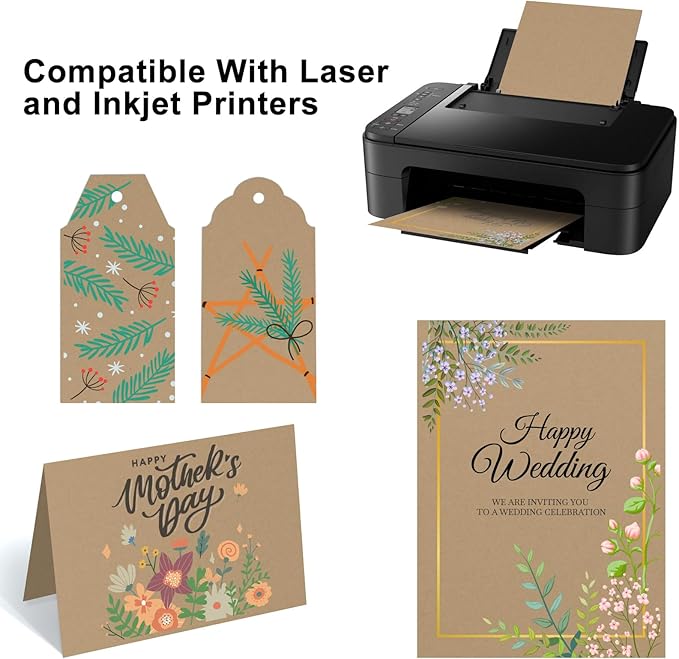 50 Sheets Brown Cardstock Paper, Colored Printer Paper 8.5 x 11, Card Stock Thick Construction for Craft,Scrapbook,Office Printing, Invitations, Certificates,92 lb/250gsm-DeskLoop Office