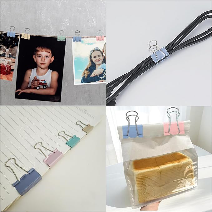 106 Pcs Black Binder Clips Paper Clamps Kit Assorted Sizes Large, Small,X Small - Image 6
