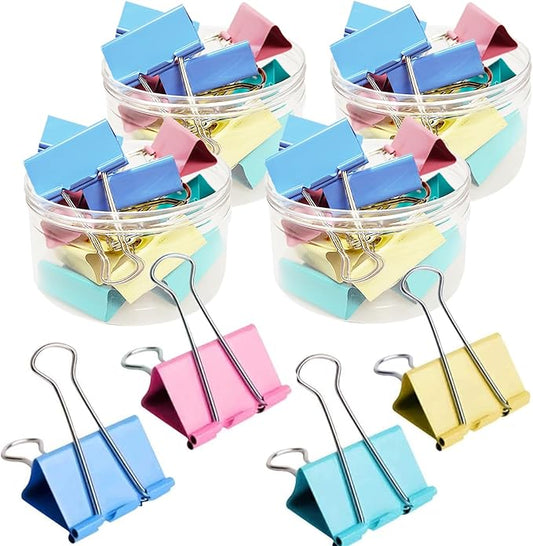 Extra Large Binder Clips 2 Inch (48 Pack), Colored Big Paper Clamps with Box Giant Binder Clips for Office and Home Supplies-DeskLoop Office