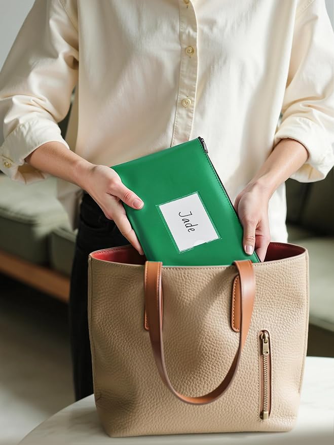 SMARTAKE Money Bags with Zipper, Waterproof Leather Money Pouches, - Image 8