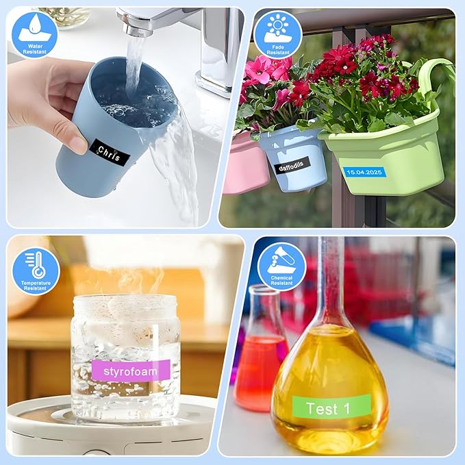 RAEMALL Compatible with Brother Label Tape TZe335 TZe435 TZe535 TZeMQG35 TZeMQP35 TZe TZ Tape, 12mm 0.47 Inch Laminated White on Color Compatible with Brother P Touch Label Maker PT-D210 H110-DeskLoop Office