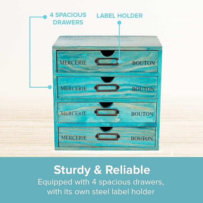 Turquoise 4-Tier Drawer Unit - Image 8