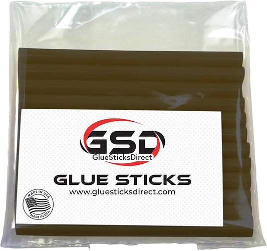 GlueSticksDirect Mini Size Hot Melt Glue Sticks for Glue Gun - Bulk 4in Brown Dark Chocolate Glue Sticks - Great for Art Craft Repairs - 5/16" X 4" (24 Sticks) - Made in USA-DeskLoop Office