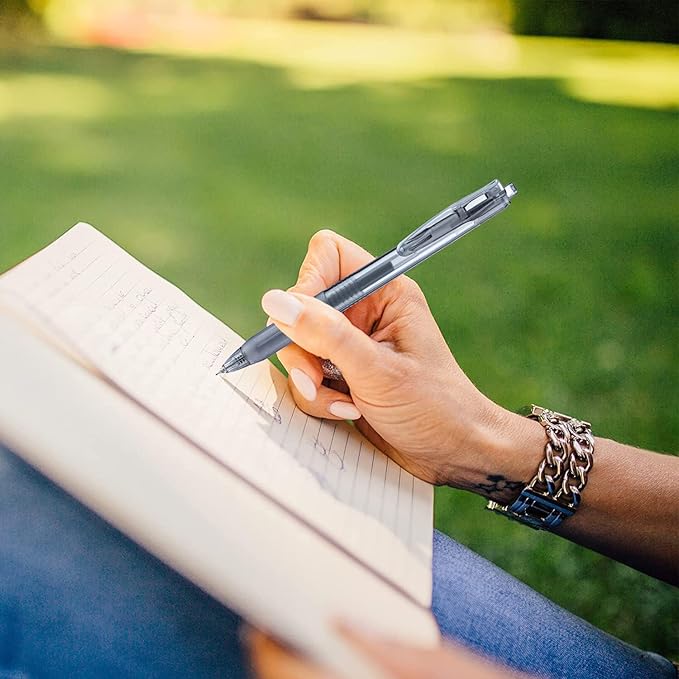 Aozora Black Gel Pens Fine Point Smooth Writing Pen 40 Pack Retractable Black Gel Ink Pen with Soft Grip 0.5mm Quick Dry Office School Supplies(20 Pens with 20 Refills)-DeskLoop Office