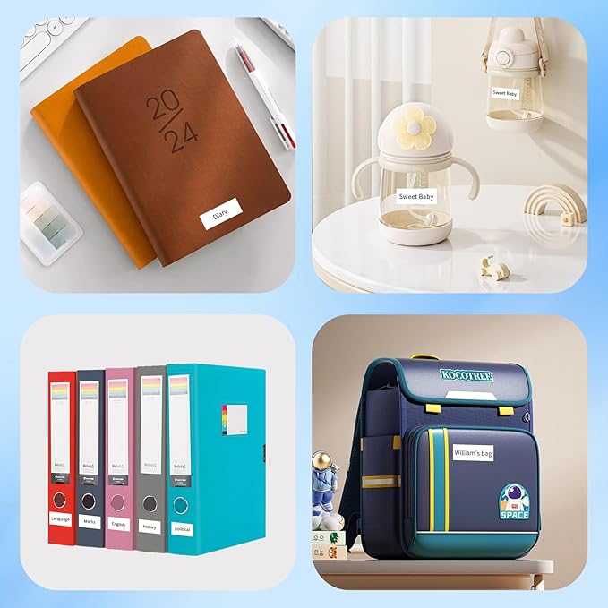 12mm 0.47 Laminated White Tape P Touch Compatible with Brother TZ-231 Tze231 TZ231 for P Touch D220, PTD210 PTH110, Tze TZ Tape 1/2Inch (4 Packs)-DeskLoop Office