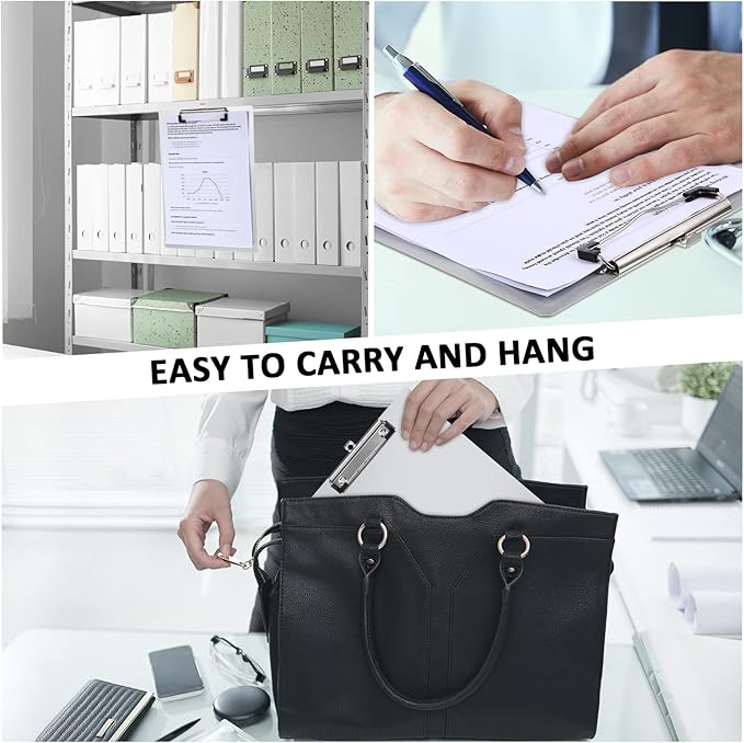 Epakh 20 Pieces Clipboard Bulks Metal Clipboard Aluminum Office Low Profile Clip Standard A4 Letter Size Metal Clip Board, Size 12.5 x 9 Inch-DeskLoop Office
