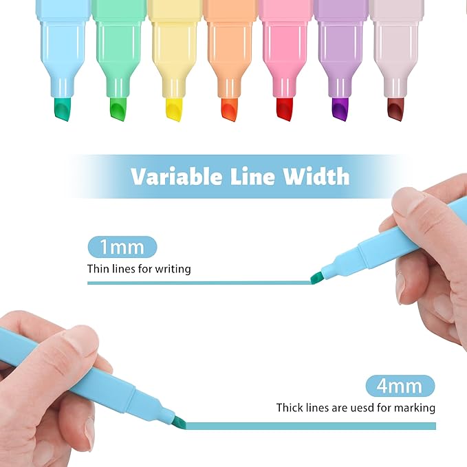 Highlighters,10Pcs Bible Highlighters,Chisel Tip Bible Markers,Pastel Purple Highlighter for Journaling Planner Notes School Supplies, assorted colors no bleed Pens-DeskLoop Office