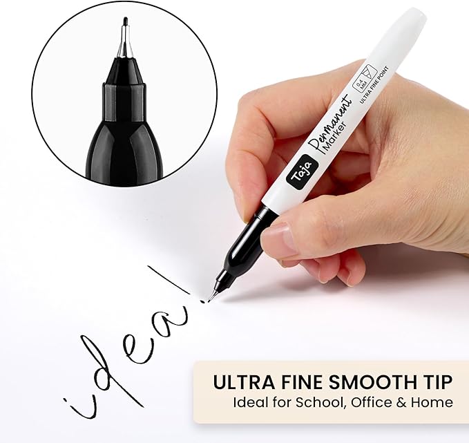 Permanent Markers Ultra Fine Tip, 96 Pack Black Quick-Drying and Fade-Resistant Permanent Markers Bulk Set for Writing and Drawing on Wood, Plastic, Metal, Glass, Ideal for Office School Supplies-DeskLoop Office