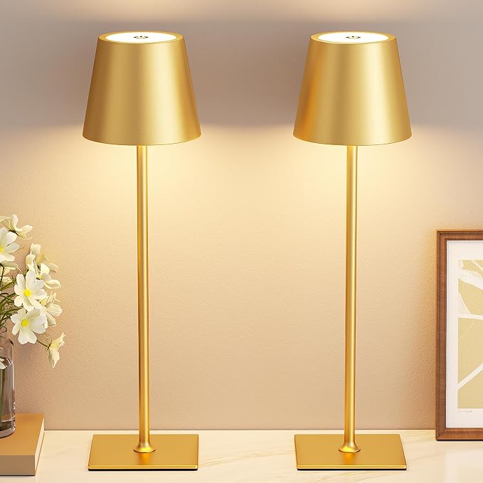 Kakanuo Gold Cordless Rechargeable Table Lamp 5000mAh Battery Operated Lamps - Image 8