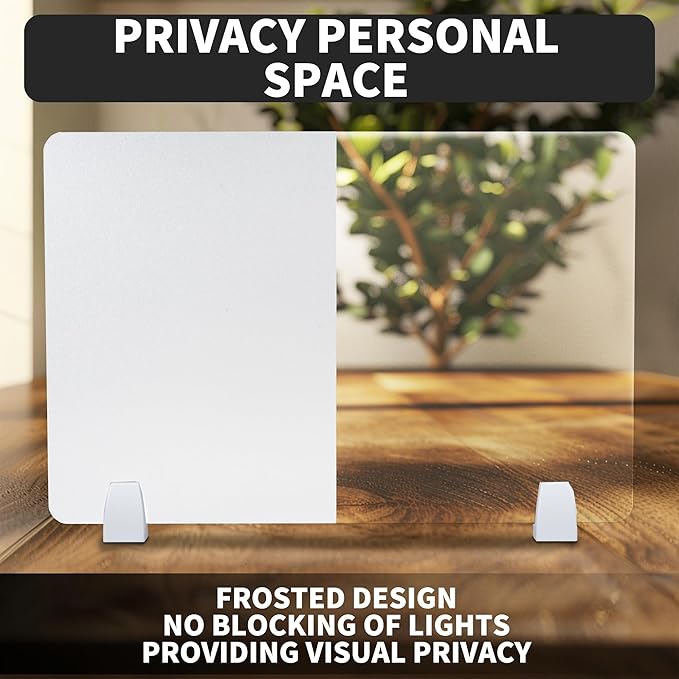 Nisorpa 4PCS Desk Dividers Privacy Desk Panel,Frosted Acrylic Partitions with Clips,Classroom Privacy Shield for Student Desks Protective Noise and Visual Guard for Office,School - 23.6 "L X 15.8 "W-DeskLoop Office