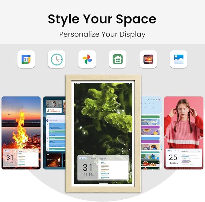 ApoloSign Digital Calendar: Electronic Calendar, Smart Touchscreen Interactive Display for Chore Chart, Family Schedules Planner, Supports All Apps via Google Play (Yellow, 15.6-inch)-DeskLoop Office