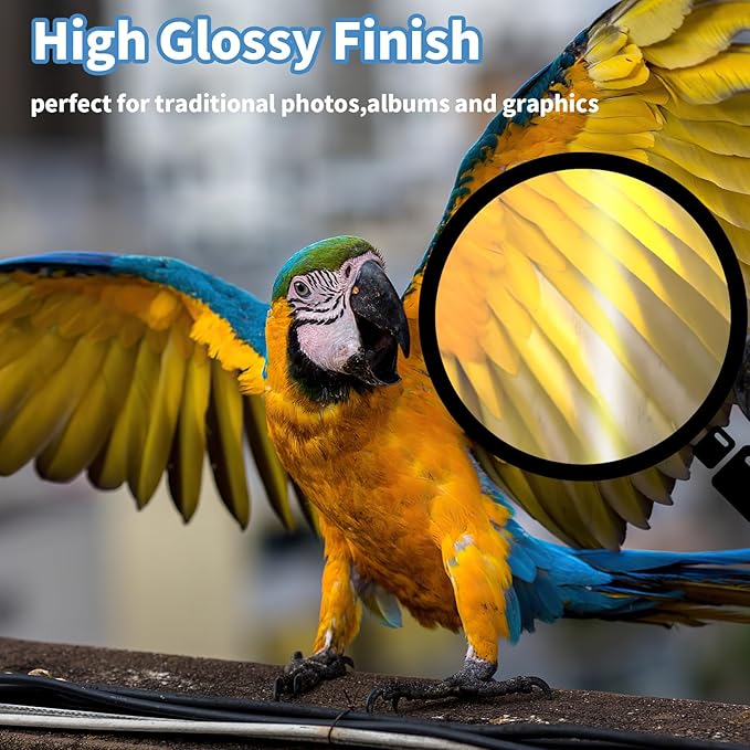 Glossy Photo Paper 8.5 x 11, 36 Sheets Inkjet Photo Printer Paper, Instant Dry Picture Paper for DIY Chip Bag, Flyers, Cards, Calendars and Brochures(180gsm/48lb)-DeskLoop Office