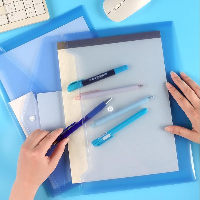 6 Pack Clear Document Folders Plastic Envelopes, A4 Size, - Image 7