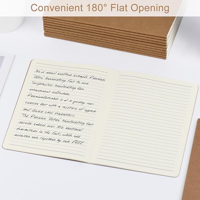 ZCZN 100 Pack A5 Kraft Notebooks Bulk, 8.15x5.5 Inches Lined Paper Journaling Notebooks, Notebooks for Work, Composition Notebooks for School, Journal Notebooks for Office, 60 Pages-DeskLoop Office