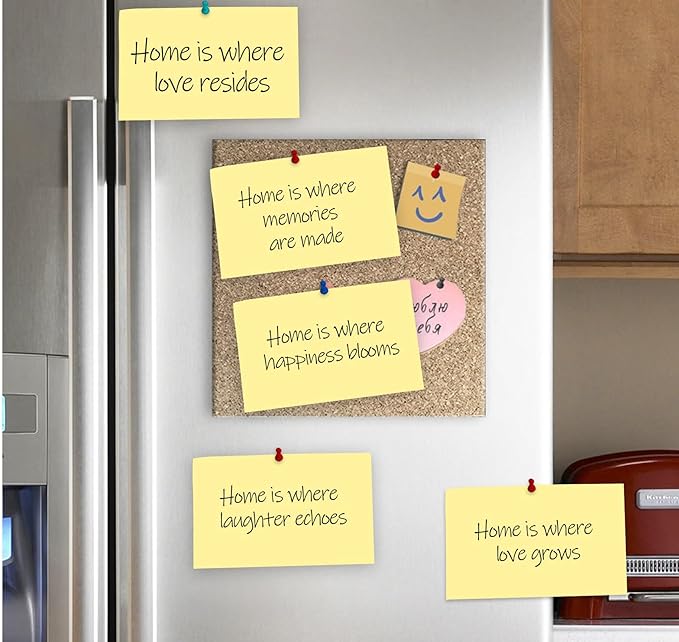 (12 Pads) Large Sticky Notes Yellow 3 x 5in,1200 pcs Self-Stick Notes,100 Sheets/Pad Bright Colors Post Pads,Super Adhesive Sticky Pads Recyclable for Office,Shool,Home,Notebook,Meeting,Clean Removal-DeskLoop Office