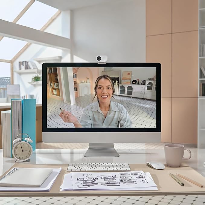 Insta360 Link 2C - 4K Webcam for PC/Mac, 1/2" Sensor, Auto Framing, HDR, AI Noise-Canceling Mic, Gesture Control for Streaming, Video Calls, Gaming, Works with Zoom, Teams, Twitch & More-DeskLoop Office