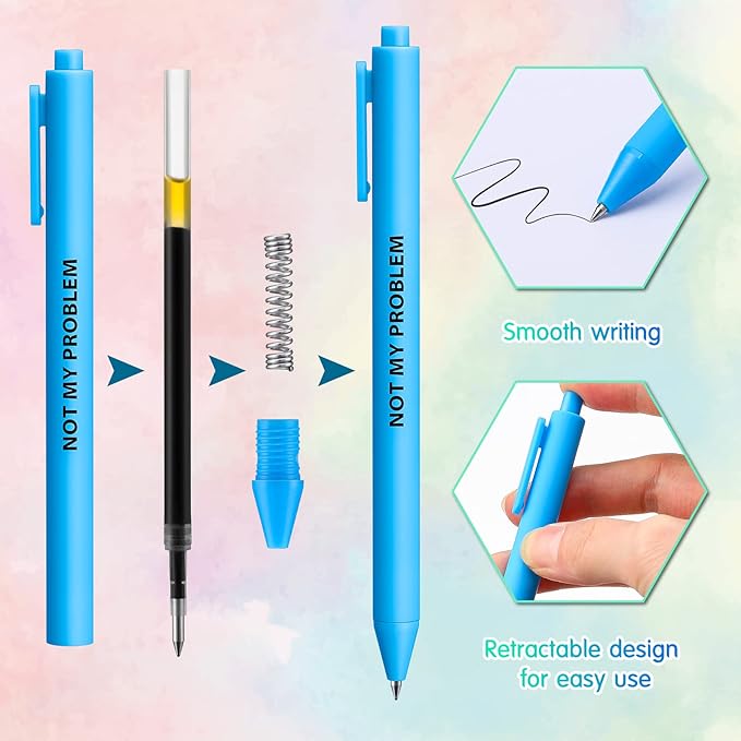Epakh 50 Pcs Funny Pens Inspirational School Pens Bulk Positive Motivational Quotes on Ballpoint, Black Ink Pen for Adults Back to Schools Gift from Teacher(Optimisti,Bright Colors)-DeskLoop Office