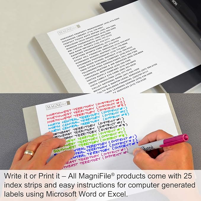 Ultimate Office MagniFile Hanging File Folders V Base Letter Size with 11 inch Magnified Indexes That Double The Size of Your File Titles to Find Files Fast. (Set of 10 Assorted)-DeskLoop Office