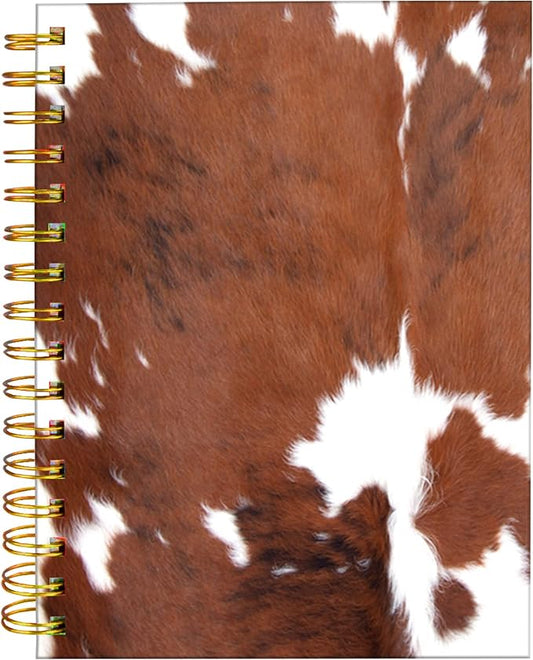 iampanda Spiral Journal Notebook,Strong Twin-Wire Binding with Premium Paper for Girl Women,60 Sheets A5 College Ruled Notebook/Journal,Perfect for School Office Home Gifts,Cowhide Farm Animal Skin-DeskLoop Office