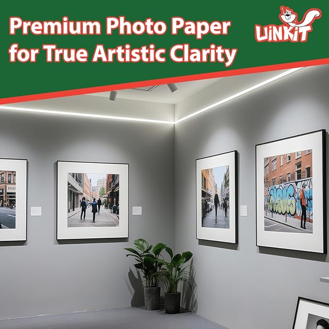 Uinkit Glossy Photo Paper 13x19inches100 Sheets 180Gsm 48lbs Professional Glossy Photographic Paper Compatible with Inkjet Printer Use DYE INK 180GSM-DeskLoop Office
