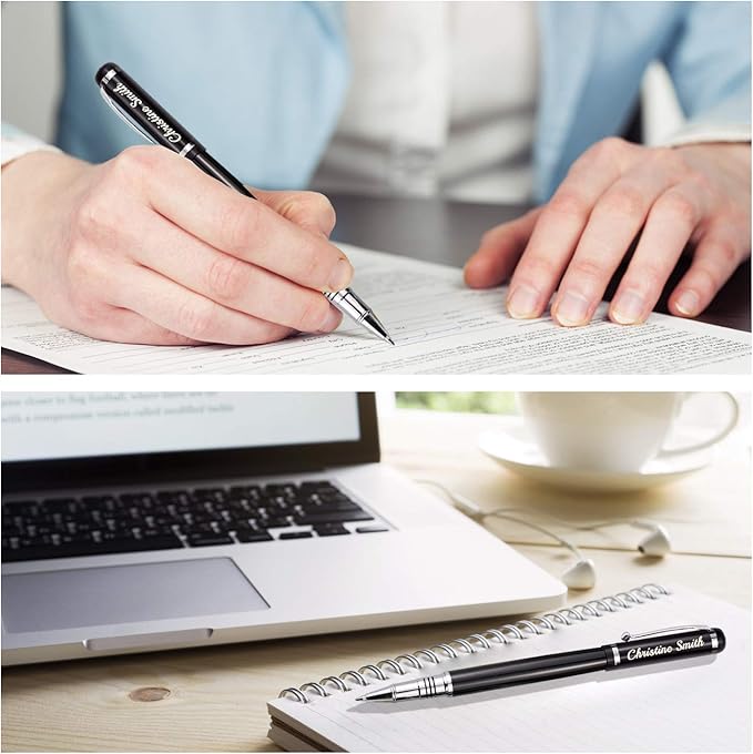Amlion Personalized Pens Custom Engraved Pen with Name, Refillable Medium Refill, Personalized Gifts for Men Women-DeskLoop Office