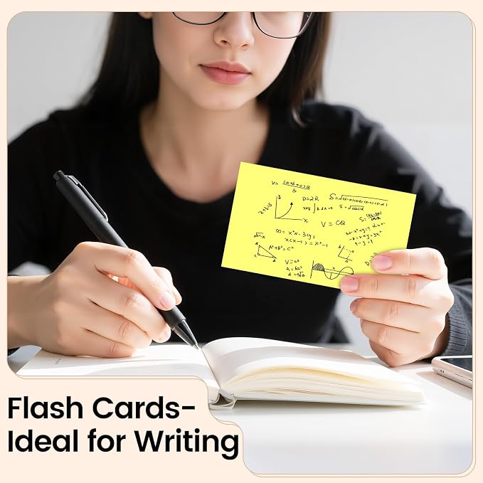 Index Cards 3x5 Inch, Flash Cards, Blank Yellow Note Cards Paper - Image 8
