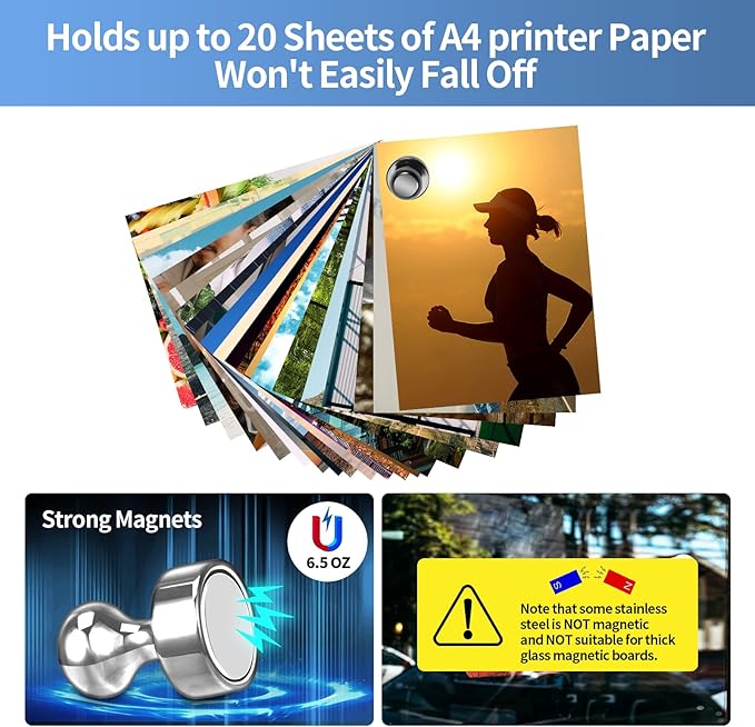 12Pack Fridge Magnets for Whiteboard Strong Refrigerator Magnets for Adult Small Push Pin Magnets for White Board Refrigerator Map Classroom Office Teacher Silver-DeskLoop Office