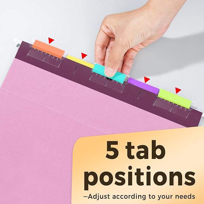 SUNEE Hanging File Folders Vintage Colors, 25 Pack Letter Size File Folders with 1/5-cut Tabs, Stay Organized for Your Home and Office Bulk File and Documents-DeskLoop Office