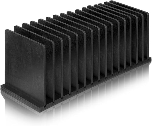 Desk Mail Organizer Wood File Holders 15 Slots Desk Organizer Countertop Letter Sorter Desktop Mail Paper Holder Folder Filing Cell Phone Document Storage Tray(Black)-DeskLoop Office