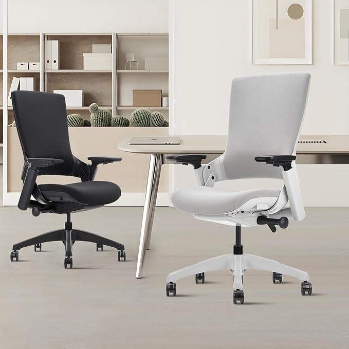 CLATINA Office Chair Swivel Executive Chair, Adjustable Ergonomic Computer Chair with 3D Armrest and Lumbar Support, Fabric Backrest Task Chair for Home Office Conference Room-DeskLoop Office