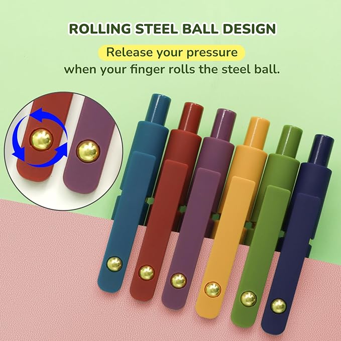 Gel Pens, 6 Pcs Black Ink Pens for Women, 0.5mm Fine Point Smooth Writing Pens, High-End Series Retractable Pens for Journaling Note Taking (6 Pcs Gold Vintage)-DeskLoop Office