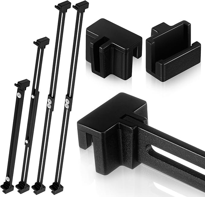 12 Pcs Metal Adjustable File Cabinet Rails Set Include 8 Hanging File Rail Clips 4 Cabinet Dividers Bars Suitable for Cabinets with Drawer Thickness Less Than 1/8 Inch(Black,10-18 Inch)-DeskLoop Office