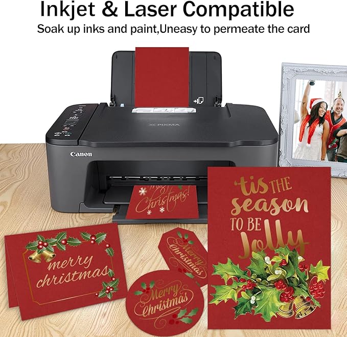 24 Sheets Red Cardstock 8.5 x 11 Thick Printer Paper, Goefun 80lb Red Card Stock Paper for Christmas, Valentines Day, Invitations and Craft-DeskLoop Office