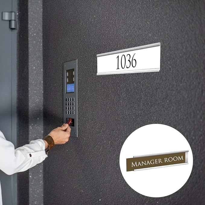 Leifide 12 Pack Name Plates for Doors, 2 x 8 Inches Aluminum Office Name Plate - Image 7