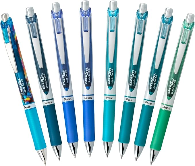 Pentel EnerGel RTX Retractable Liquid Gel Pen, Note-Taking Hue, and Sky Blue Ink - Image 6