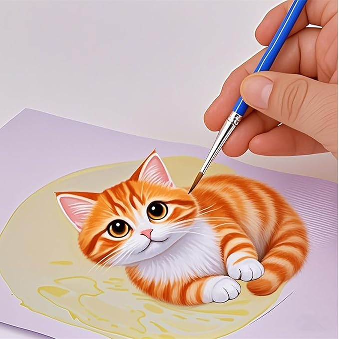 50Pcs Drawing Pen Set, Loose Brush Washable Art Brush, Suitable for Students, classrooms and Handicraft Painting, Graffiti, Watercolor Painting and face Painting Blue-50pcs(Mix)-DeskLoop Office