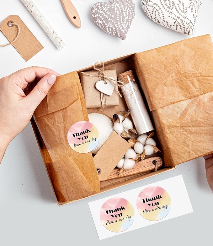 2 Inch Round Thermal Labels, 500PCS Color Thermal Sticker Label, Self-Adhesive Stickers for Small Business Supplies, DIY, Name Tag, Compatible with All Shipping Label Printer, 500 Labels/Roll-DeskLoop Office