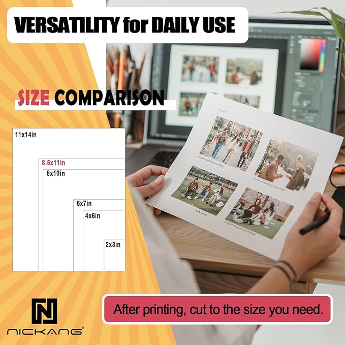 Glossy Photo Paper 8.5x11, 53 LB/200 gsm, 30 Sheets, Letter Size, Photo Paper for Inkjet Printer, Photo Printer Paper, Picture Paper-DeskLoop Office